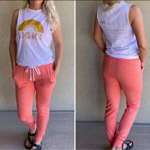 Zyia size large TANGERINE COZY JOGGER